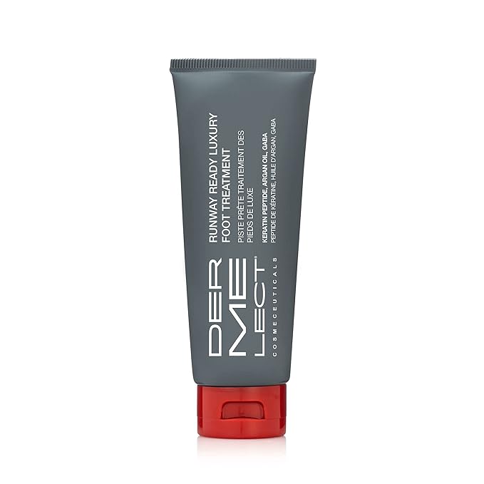 Dermelect Runway Ready Luxury Foot Treatment - Rich Peptide Cream with Argan Oil, Shea Butter & Hyaluronic Acid for Dry, Rough, Chapped Feet, Smooths and Revives Cracked Heels, 3.5 oz
