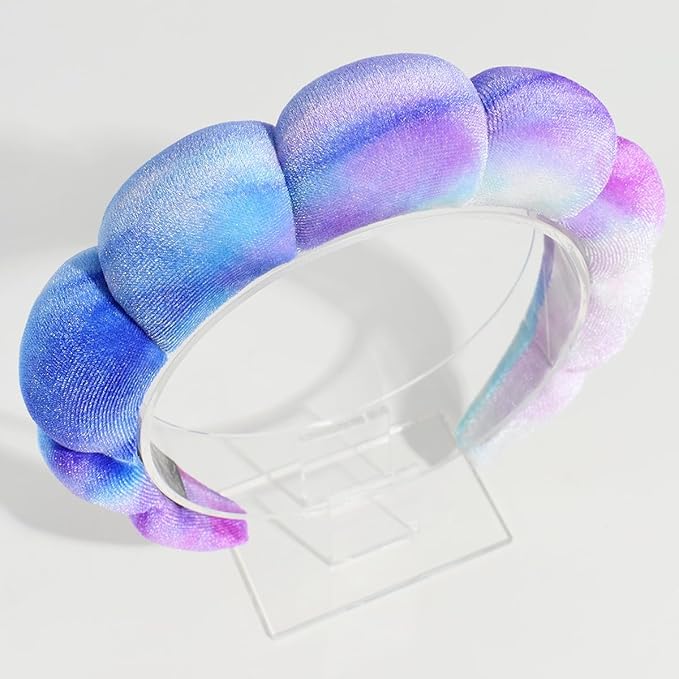 Spa Headbands Puffy Makeup Skincare Headbands for Washing Face or Facial, Terry Cloth Fabric Hairbands for Makeup Removal Shower Skin Treatment(Colorful)