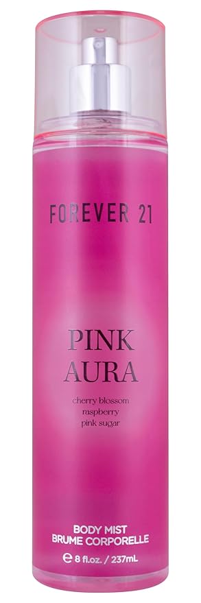 Forever 21 Pink Aura Body Spray Mist | Lightweight & Flirty Everyday Scent | Sweet Body Spray with Cherry Blossom Top Notes, Raspberry and Pink Sugar | 8 fl. oz.