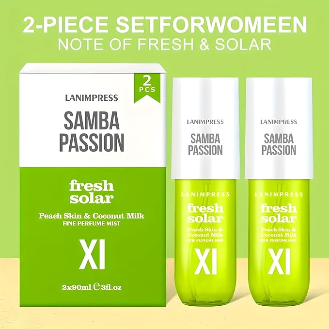 2 Pack 6 fl oz Hair Mist and Body Spray for Women（Eau De Parfum）,Floral Gourmand Perfume No.11，With Notes of Peach Skin,Coconut Milk