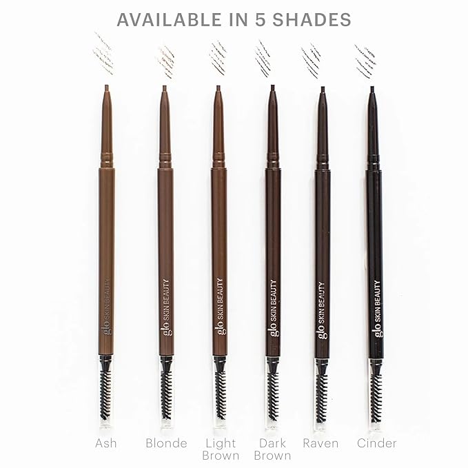 Glo Skin Beauty Precise Micro Browliner | Long-Lasting, Wax-Based Formula Glides On Skin and Shapes Your Brows, (Raven)