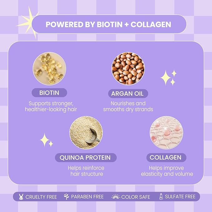 L LUSETA Biotin & Collagen Shampoo & Conditioner Set (2 x 33.8oz) - Thickening for Hair Growth, Infused with Argan Oil to Repair Dry, Damaged Hair