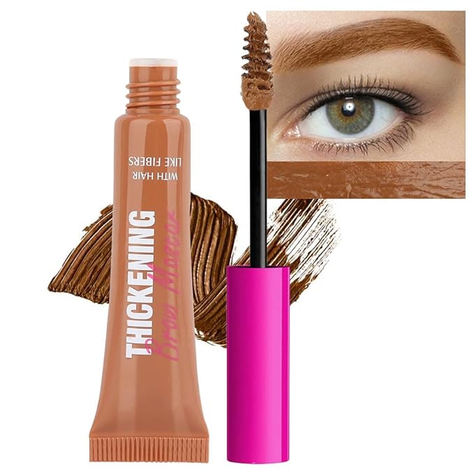 Tinted Thickening Brow Mascara,Brow Glue Eyebrow Gel,Waterproof, Transfer-proof, Brush to Fill in Eyebrows and Cover Gray Hairs - Cruelty Free - Light Medium Brown (1pc 03 Auburn)
