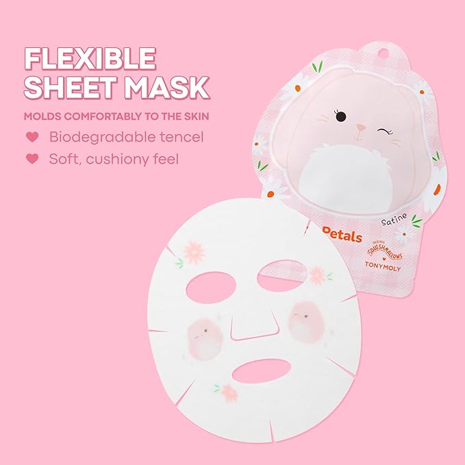 TONYMOLY x Squishmallows Sheet Mask Set (6 Pack), Hydrating & Brightening K-Beauty Masks, Cute Skincare Gift Set for Teens, Spa Night & Self-Care