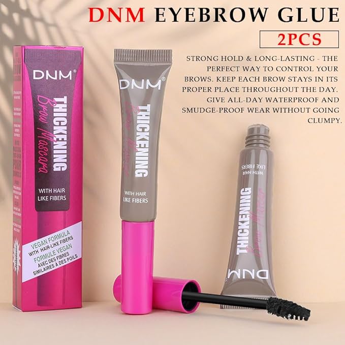 Tinted Thickening Brow Gel Mascara,Tinted Eyebrow Gel, Waterproof, Transfer-proof, Brush to Fill in Eyebrows and Cover Gray Hairs - Cruelty Free (2pcs 02 Cool Blonde)