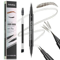 Microblading Eyebrow Pencil,2-in-1 Dual-Ended Eyebrow Pen with 2 Tip brow pen and Precise Brush-Tip,Brow Pen for Natural Waterproof and Long-Lasting Brows (Black brown)