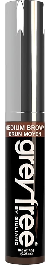 Root touch up hair mascara temporary cover conceal gray roots hair lines eyebrows mens mustache and beards Medium-Brown