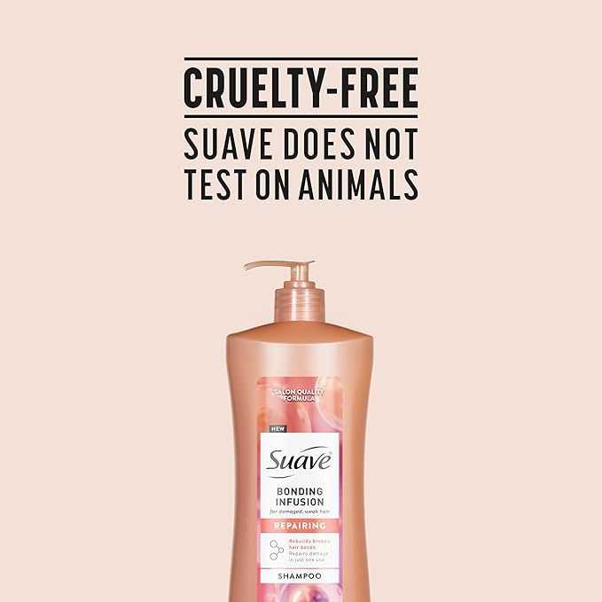 Suave Bonding Infusion Repairing Shampoo, pH Balanced, Infused with Amino Acids and Citric Acid, for Weak or Damaged Hair, 28oz Pump, 4 Pack