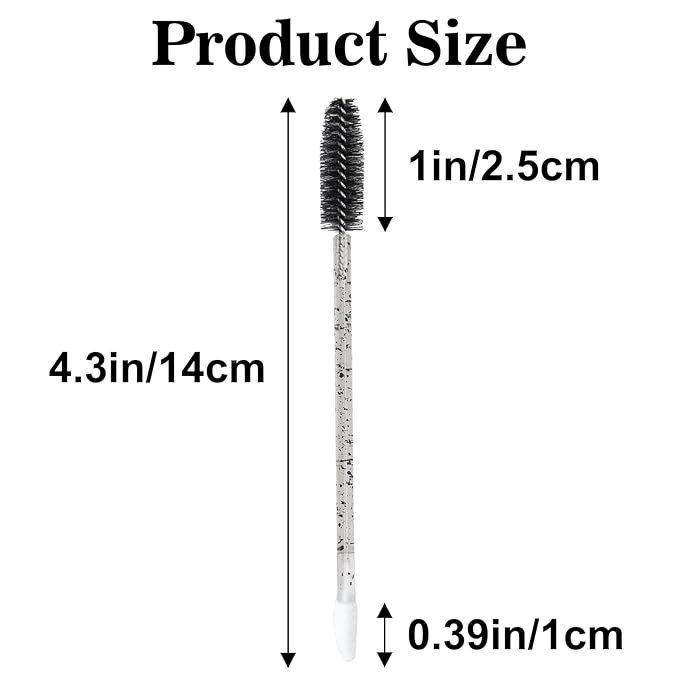 G2PLUS 100pcs Eyelash Brush Lip Brush, Dual Ended Eyelash Extension Brush, Black Mascara Wands and Lipstick Applicator, Portable Makeup Brush for Eyebrow, Lip Gloss and Lash Extension