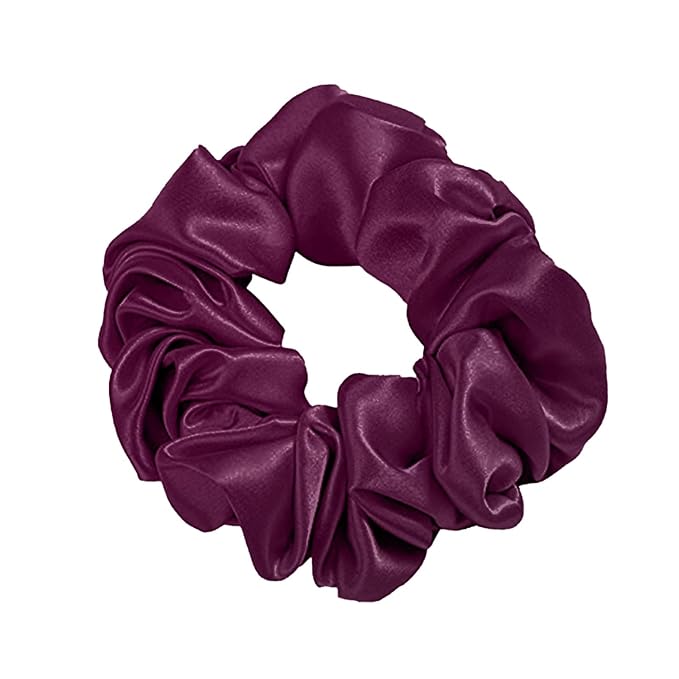 MTSNOO 100% Pure 22 Momme Mulberry Silk Scrunchies Set - Elastic Band for Curly Hair, 1 Pack of Hair Ties and Ropes for Women and Girls