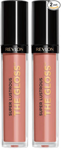 REVLON Super Lustrous Lip Gloss,Non-Sticky,Hydrating,High Shine Finish,215 Super Natural,0.13 oz,(Pack of 2)