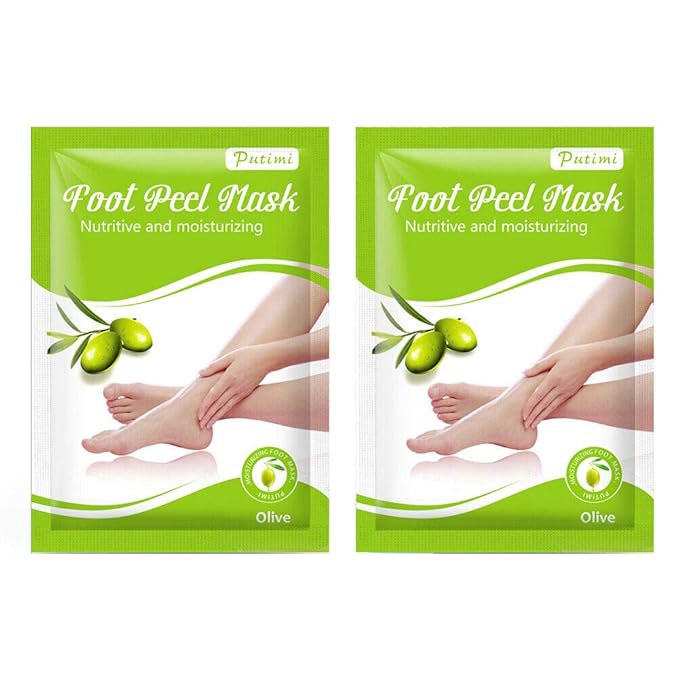 Magik Foot Peeling Mask Baby Soft Cracked Heels Remove Dead Skin Calluses (Olive, 4 Pairs)