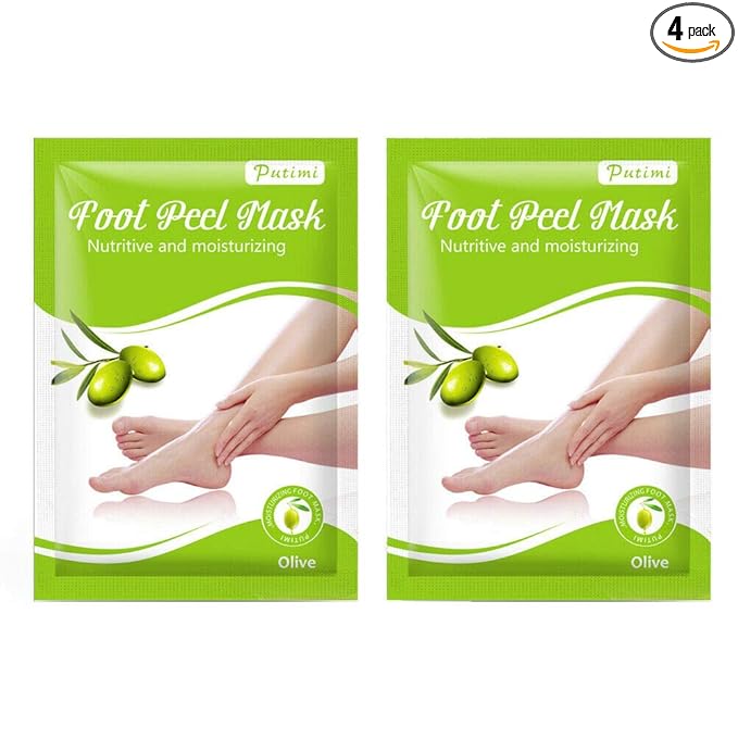 Magik Foot Peeling Mask Baby Soft Cracked Heels Remove Dead Skin Calluses (Olive, 2 Pairs)