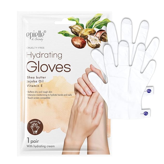 Epielle Hydrating Hand Masks - 6-Pack Gloves for Dry Hands, Enriched with Shea Butter, Jojoba Oil & Vitamin E, Intensive Spa Treatment, Ideal Beauty Gift for Spa Days | Korean Skincare