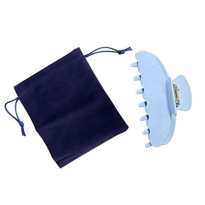Durable Acetate Hair Clips - 4-Inch Sequin Blue Claw Clips for Fine and Thick Hair (Sequin Blue)