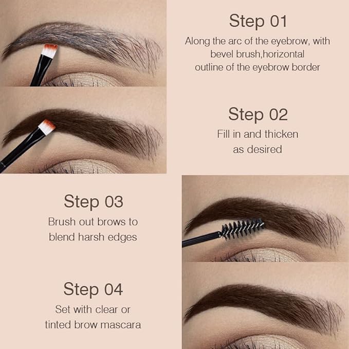 Tinted Thickening Eyebrow Mascara with Two Eyebrow Brushes,Brow Fast Sculpt,Waterproof,Transfer-proof,Eyebrow Tinting Kit- Cruelty Free - Light Medium Brown (2 PCS 03 Gray)