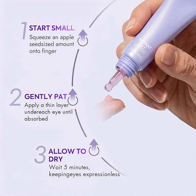 WEERSHUN Instant Lift Eye Gel – Reduces the Look of Eye Bags, Instant Firm Eye Tightener, Wrinkle Smoothing, Firming Hydrating Care for Under-Eye Bags, Crow’s Feet & Dark Circles (10ml)