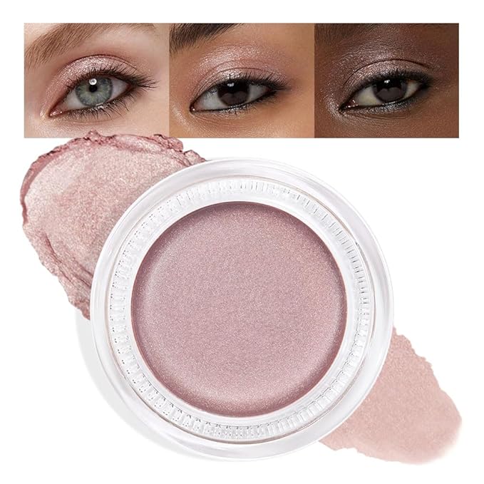 FeiCuiYun Cream Glitter Champagne Shimmer Metallic Eyeshadow Palette Makeup, Natural Single Mini Instant Holographic Eyeshadow For Women, Sombras Crema Para Ojos, Talc, Paraben&Cruelty Free, 17