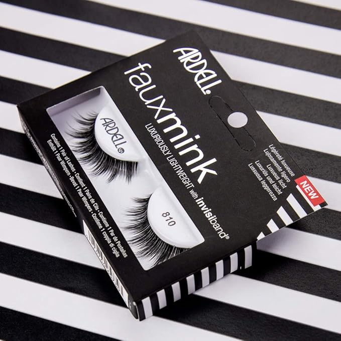 Ardell Faux Mink Lashes 810 - Black, Natural Volume False Eyelashes for Fullness & Length, 4 Pack