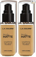 L.A. COLORS Truly Matte Foundation, Nude, 1.35 Fl. Oz. (Pack of 2)