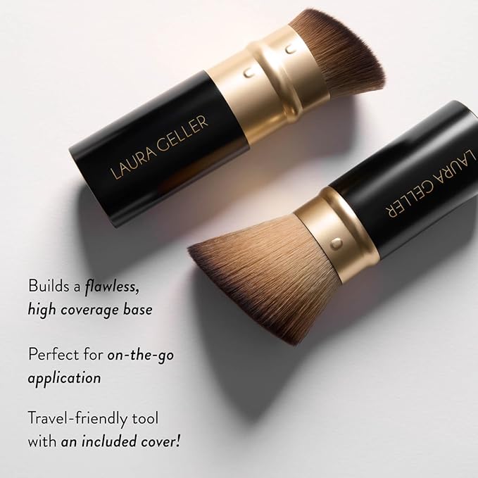 LAURA GELLER NEW YORK Baked Starter Kit - Best of the Best Full Face Palette + Baked Balance-n-Brighten Powder Foundation + Retractable Angled Kabuki Brush Set (07 Tan)