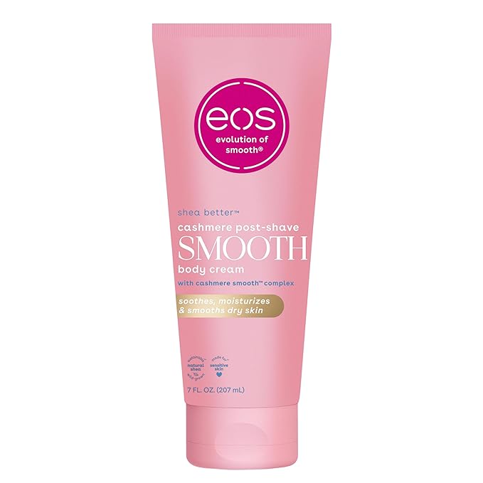 eos Cashmere Skin Collection Post-Shave Smooth Body Cream- Vanilla Cashmere, 72-Hour Hydration, Nourishing, Body Care, Shea Butter, 7 fl oz