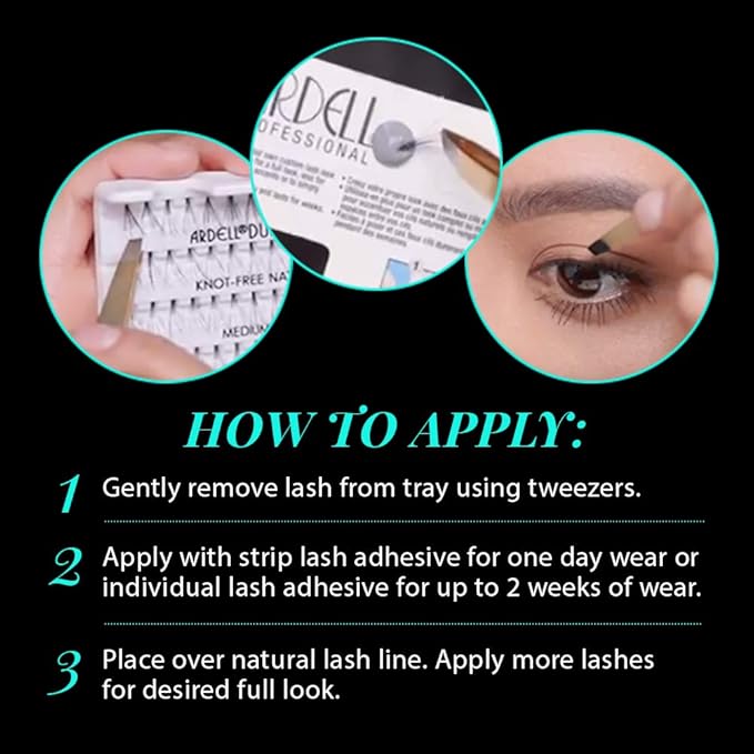 Ardell Individual Lashes Soft Touch - Short Black, DIY Eyelash Extensions, Knot-Free Lash Clusters, Reusable False Eyelashes, 4 Pack