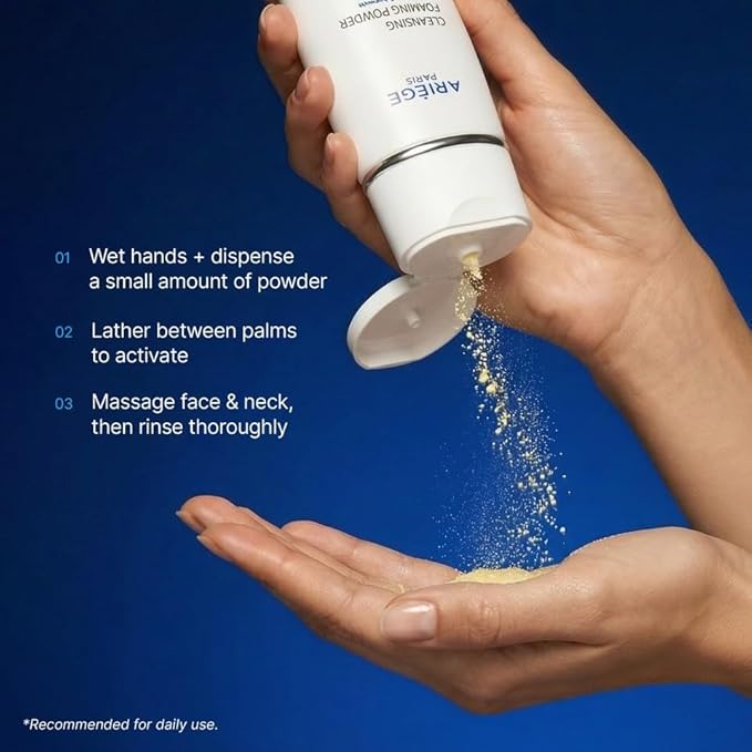 Gentle Face Cleanser Powder, Niacinamide Cleanser Face Wash for All Skin Types, Brightening Anti Aging Travel Face Wash, 98.8 Percent Natural, Made in France
