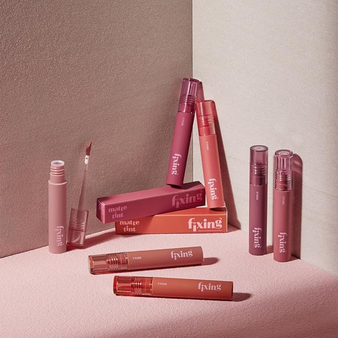 ETUDE Fixing Tint #04 Ginger Milk Tea (4g) | Long Lasting High Pigmented Liquid Lipstick | Waterproof Lightweight Matte Finish Lip Stain | Full Coverage | Korean Makeup, Kbeauty
