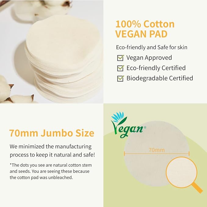 numbuzin No.3 Toner Pads | Radiance Glowing Jumbo Essence Pad | Clear Glowing Skin, Texture Care | Biodegradable Vegan, Bifida, Niacinamide | 70 Pads/5.07 fl. oz.
