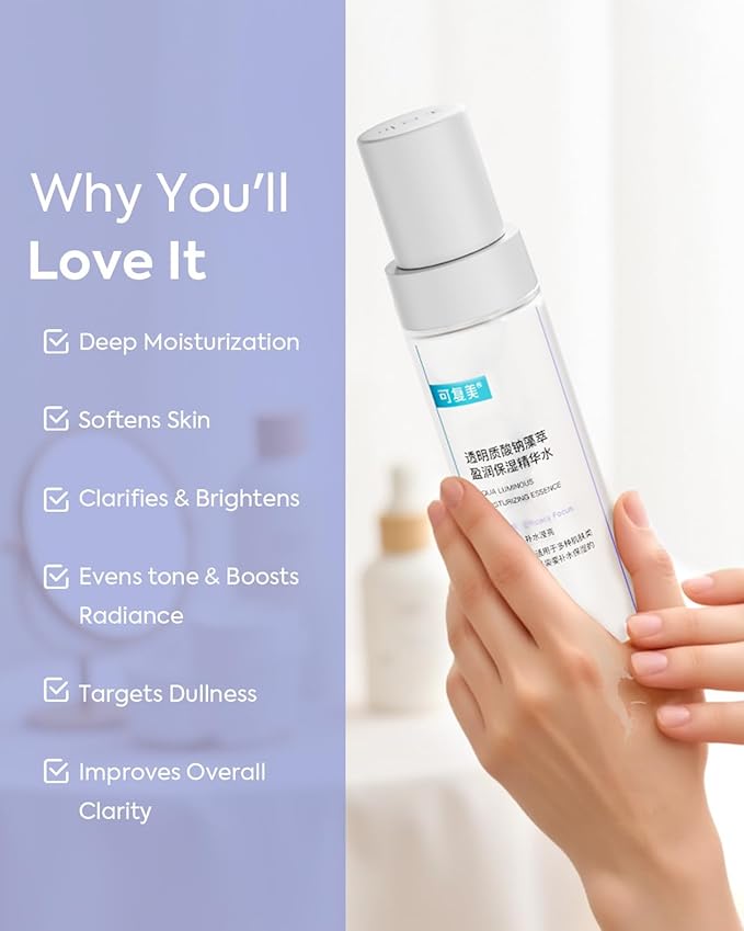 KOMFYMED Hydrating Essence Toner – Hyaluronic Acid & Algae Extract Facial Toner for Deep Hydration, Lightweight Moisture for Sensitive & Dehydrated Skin (4.1 Fl. Oz./120 mL)