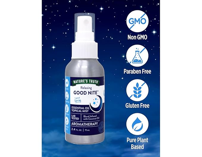 Nature's Truth Good Nite Essential Oil Topical Mist, Calming Blend, Yoga, & Aroma Spray, 2.4 FL OZ - 2 Pack