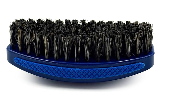 New BLU MAGIC - 360 Wave brush, MEDIUM Mixed Boar Bristle Hairbrush - Non-Slip Rubber Grips, Waterproof Design, Indestructible body, Debossed logo, High Gloss Finish - The Ultimate 360 Wave Brush
