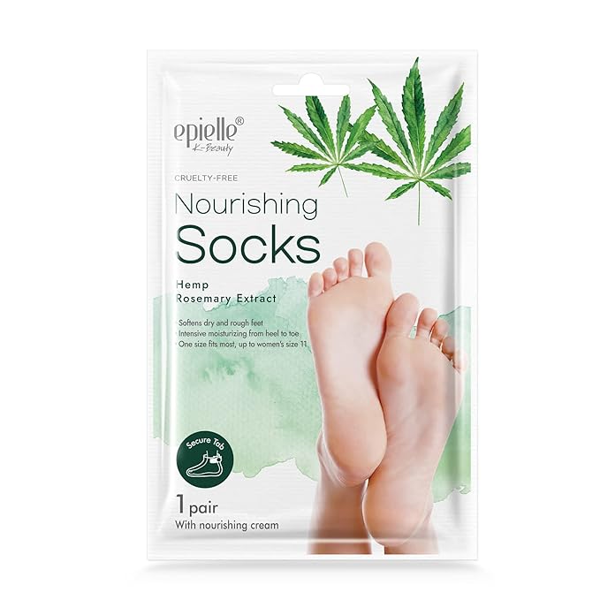 Epielle Assorted Foot Mask 5 Pairs, Deep Moisturizing Socks for Dry, Rough Feet & Cracked Heels, Soften with Shea Butter, Self Care Gifts for Women, Spa Kit, Mothers Day Gifts