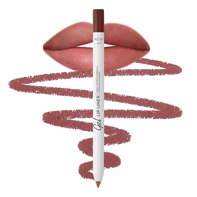 Lamel Gel Lip Liner Pencil - Pink Taupe - 2-in-1 Waterproof Lip Liner - 8-Hour Wear, Creamy Texture, Sharpenable, High Pigment - Provides Smooth Finish or Full Coverage - N.410
