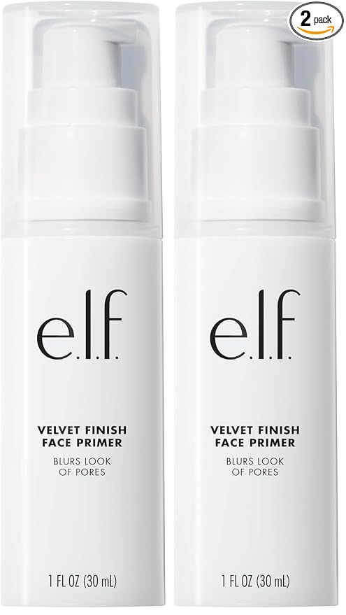 e.l.f. Mineral Infused Face Primer, Primer For A Smooth Foundation Base, Fills In Fine Lines & Refines Complexion, Vegan & Cruelty-free, Large (Pack of 2)