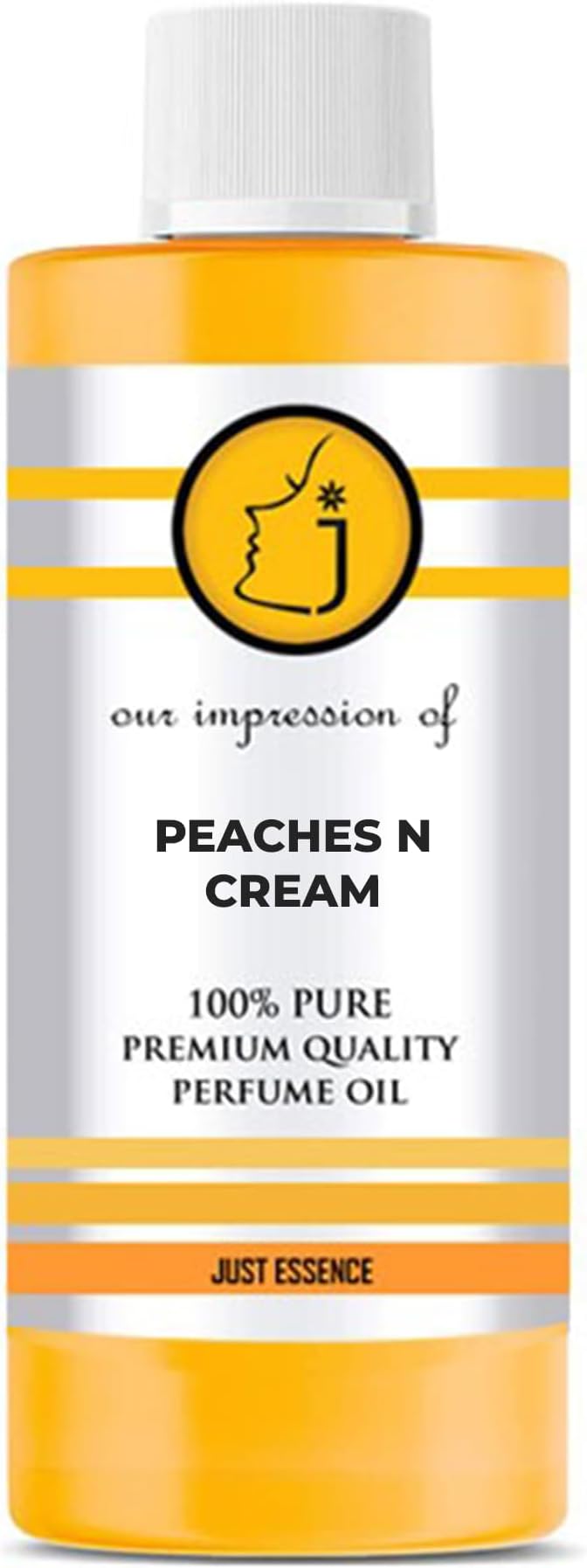 Just Essence Peaches n Cream Fregrance Perfume Oil for Perfume Making, Personal Body Oil, Soap, Lotion, Candle Making & Incense | Premium Quality Undiluted & Alcohol Free | 2 Fl Oz