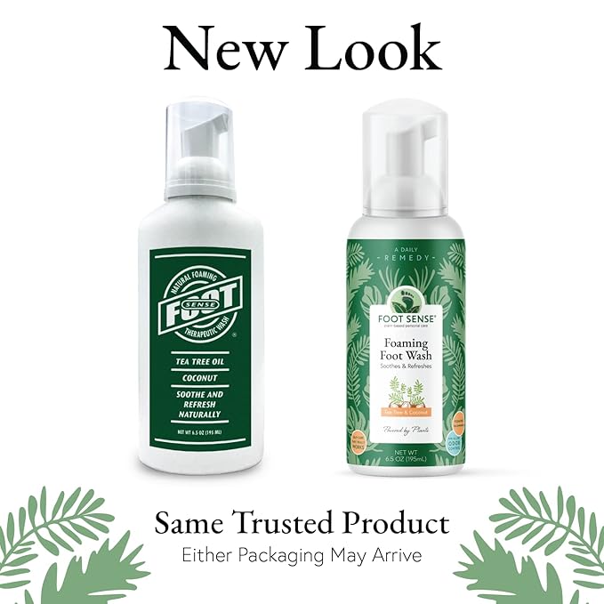 Foot Sense Tea Tree Oil Foaming Foot & Body Wash – Natural Therapeutic Foaming Soap for Smelly Feet, Nails & Skin - Clean, Refresh & Deodorize - Bath Essentials for Daily Use, 6.5oz