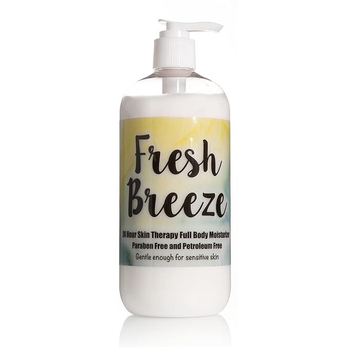 The Lotion Company 24 Hour Skin Therapy Lotion – Full Body Moisturizer with Aloe Vera – Paraben Free, Made in USA – Fresh Breeze Fragrance – 16 oz