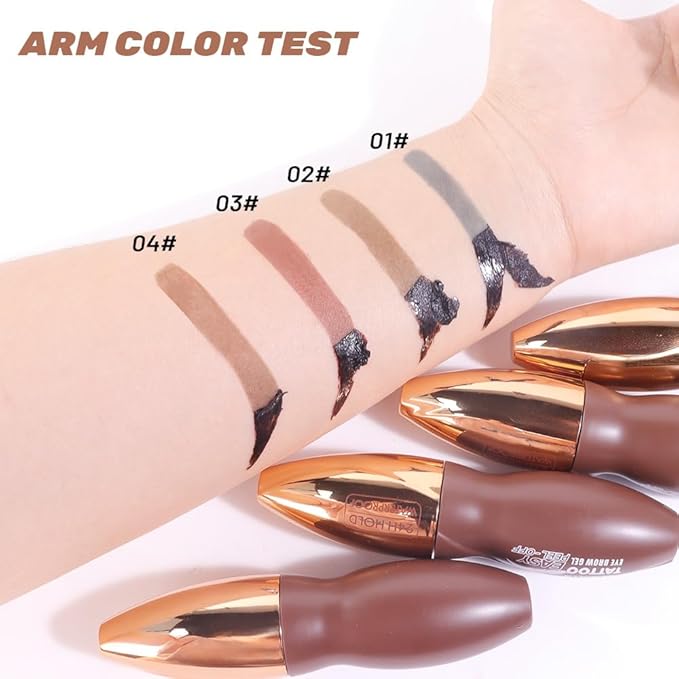 Peel Off Eyebrow Gel for Women, Fuller & Defined Looking Brows, Brown Espresso Taupe Auburn Chocolate, 5 Days Long-Lasting Waterproof Sweatproof, Gift for All Skin Types (01-Espresso)