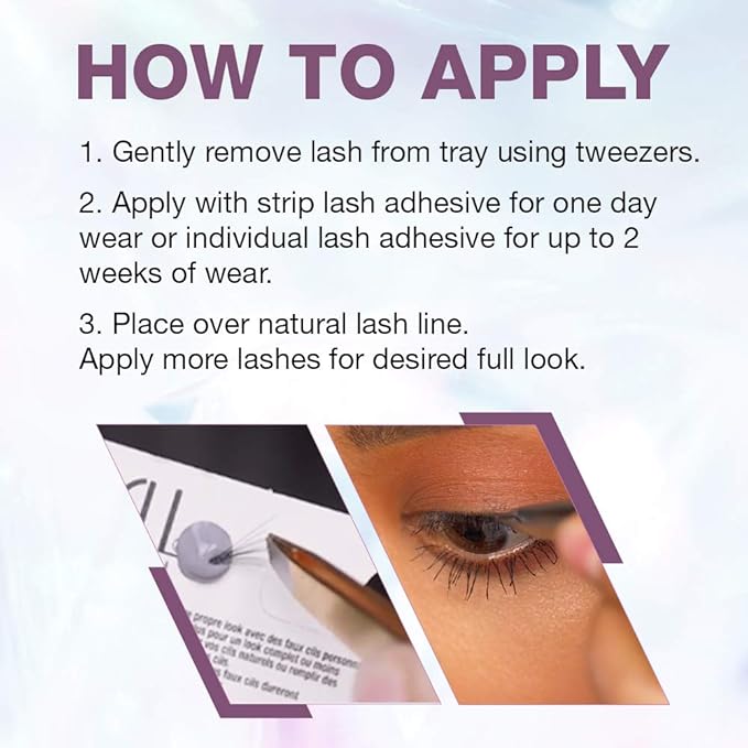 Ardell Double Up Individual Lashes, Knotted - Long, Black, DIY Lash Clusters, Reusable Eyelash Extensions, 4 Pack