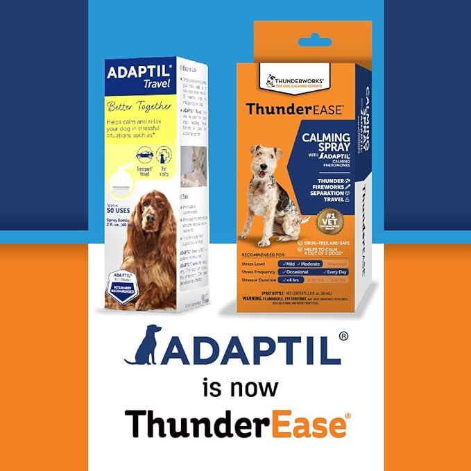 ThunderEase Dog Calming Pheromone Spray | Powered by ADAPTIL | Reduce Anxiety During Travel, Vet Visits and Boarding