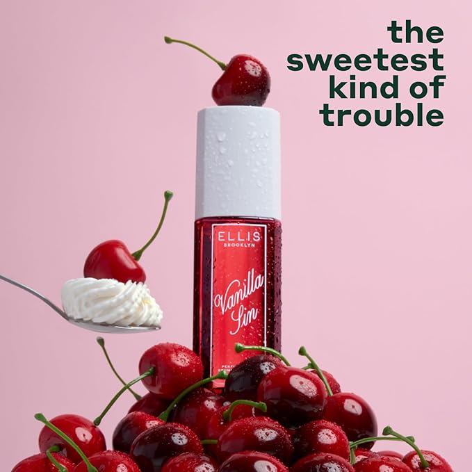 Ellis Brooklyn VANILLA SIN Perfume Mist, Gourmand Scent with Black Cherry, Freesia & Bourbon Vanilla, Vegan, Cruelty-Free, Sustainable Ingredients, Made in USA, 240ml/8.1 fl oz