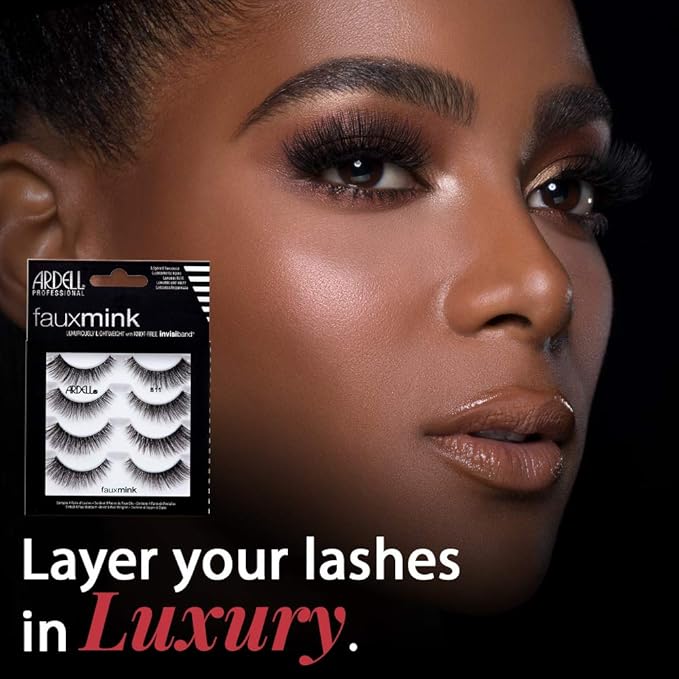 Ardell Faux Mink Lashes 811 False Eyelashes – Knot-Free Invisiband, Natural Wispy Lashes Strips, Reusable Fake Lashes, 2 Pack