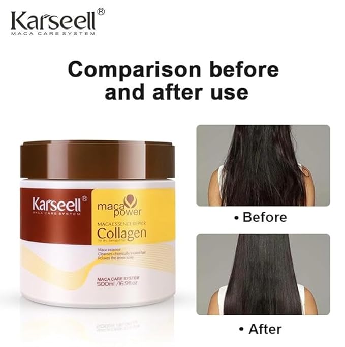 Deep Repair Conditioning Argan Oil Collagen Hair Mask Essence for Dry Damaged Collagen Hair Treatment All Hair Types 16.90 oz 500ml