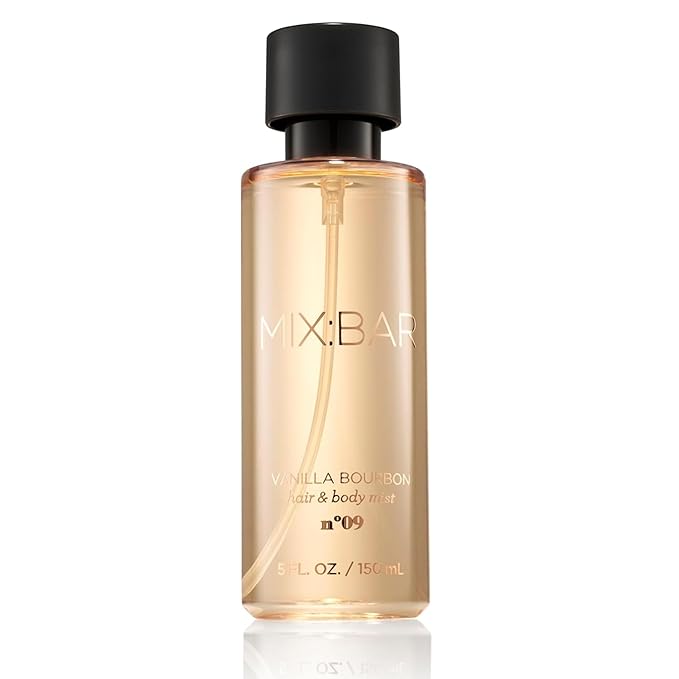 MIX:BAR Vanilla Bourbon Hair + Body Mist Spray for Women + Girls - Vanilla Bean, Sandalwood, Jasmine + Bergamot, Amber Fragrance Notes - Vanilla Bedroom + Hair + Body Oil Spray - Vegan - 5oz
