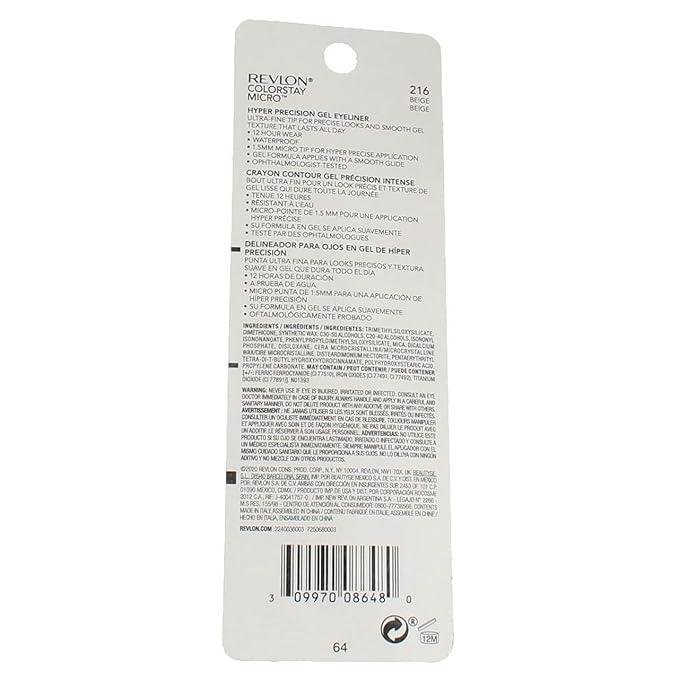 REVLON Colorstay Micro hyper Precision Gel Eyeliner, Waterproof, Long wearing, 0.009 oz, beige
