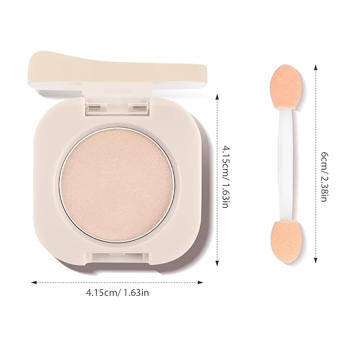 Nude Beige Brown Eyeshadow with Brush, Single Matte Mini Eye shadow Palette, Silky Fine Highly Pigmented Powder, Lightweight & Ultra-Blendable Formula, Ideal for Daily Natural Eye Makeup (#06)