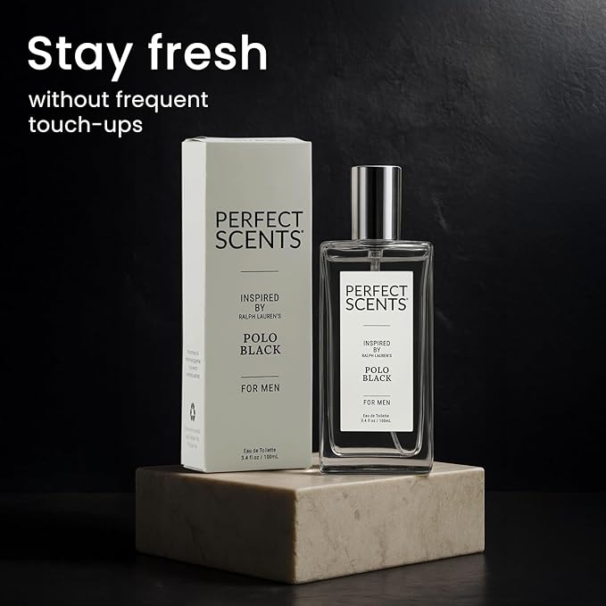 Perfect Scents Fragrances, Inspired by Ralp.h La.uren’s Pol.o Black, Men’s Eau de Toilette, CLEAN, Vegan, Paraben-Free, Never Tested on Animals, 3.4 Fluid Ounces