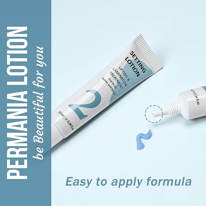 PERMANIA Setting Lotion, 10 ml Tube Design Salon Grade for Lash Lift and Brow Lamination Beauty Treatments (only setting lotion)